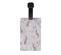 Etichette per bagagli con motivo floreale a forma di coniglio con protezione della privacy per uomini e donne, per viaggi in aeroporto e in crociera