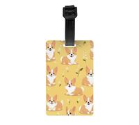 Etichette per bagagli con motivo floreale a forma di cucciolo di Corgi con protezione della privacy per uomini e donne, per viaggi in aeroporto e in crociera