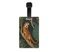 Etichette per bagagli con motivo floreale Tiger Peacock e protezione della privacy per uomini e donne, per viaggi in aeroporto e in crociera