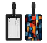 Etichette per bagagli con motivo in vetro colorato in omaggio, per valigie, bagagli