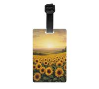 Etichette per bagagli con motivo "Sunset Field Sunset" e protezione della privacy per uomini e donne, per viaggi in aeroporto e in crociera