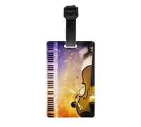 Etichette per bagagli con note musicali per pianoforte, violino, etichette per bagagli in PVC, etichette per bagagli da viaggio con carta d'identità per una facile identificazione