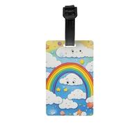 Etichette per bagagli con nuvole arcobaleno a forma di goccia di pioggia per valigie, etichette identificative resistenti, etichette per borse per riconoscere facilmente le borse, essenziali da
