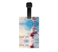 Etichette per bagagli con pupazzo di neve felice, etichette per bagagli, set di etichette per valigie, etichette per borsette, accessori da viaggio, regalo