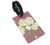 Etichette per bagagli con rosa bianca dell'amore. Durevole ed elegante, questo accessorio da viaggio unisex rende facile identificare il tuo bagaglio.