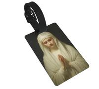 Etichette per bagagli con scritta "Beata Maria in bianco", etichette identificative per valigie, ideali per zaini da viaggio, crociere e borse.