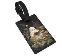 Etichette per bagagli con scritta "Ghost Reading Books in the Garden", ideali per viaggi e zaini da crociera
