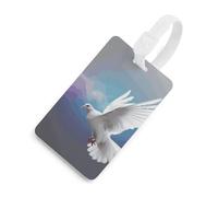 Etichette per bagagli con scudo per la privacy, con scritta "Peace Colomba", per borse da viaggio, per uomini e donne, zaino da borsa, stile bianco, taglia unica, etichetta per bagagli