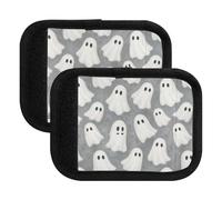 Etichette per bagagli con simpatici fantasmi bianchi grigi da viaggio per borse da viaggio etichette identificative per valigie, 15 x 10,9 cm, Simpatico Fantasmi Bianchi Grigio, Set of 4