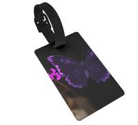 Etichette per bagagli con stampa a farfalla viola e nera per valigie etichette da viaggio carine e uniche etichette per valigie etichette per bagagli per donne e uomini