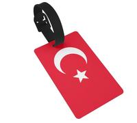 Etichette per bagagli con stampa bandiera della Turchia con cinturino staccabile, etichette per borse da viaggio, facili da identificare