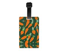 Etichette per bagagli con stampa carota felice, accessori essenziali da viaggio, per valigie e borse, etichette con nome sul retro