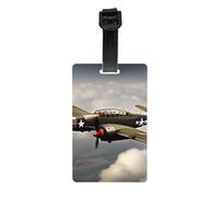 Etichette per bagagli con stampa di aeroplani della Seconda Guerra Mondiale 2, scala standard, 2_00 etichette per bagagli per valigie, etichette per bagagli da viaggio con carta d'identità per bagagli