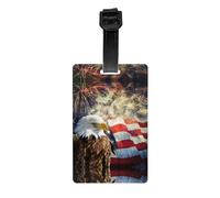 Etichette per bagagli con stampa di aquila di fuoco con bandiera americana per valigia in PVC borsa da viaggio nome etichetta identifica etichette per donne uomini