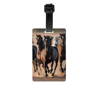 Etichette per bagagli con stampa di cavalli che corrono per valigie, etichette impermeabili per zaini in famiglia essenziali da viaggio