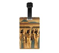 Etichette per bagagli con stampa di donne nell'antico Egitto, per valigie, da viaggio, con nome, carta d'identità, accessori da viaggio