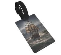 Etichette per bagagli con stampa di nave a vela in tempesta per valigie Etichette da viaggio carine e uniche etichette per valigie etichette per bagagli per donne e uomini