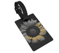Etichette per bagagli con stampa nera di girasole per valigie Etichette da viaggio carine e uniche etichette per valigie etichette per bagagli etichette identificative per donne uomini