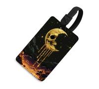 Etichette per bagagli con teschio giallo e luna, etichette per valigie, etichette da viaggio, etichette identificative, cartellini con indirizzo, borse per valigie, zaini