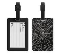 Etichette per bagagli con texture a ragnatela bianca delicata per borsa da viaggio valigia bagagli etichette nome
