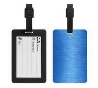 Etichette per bagagli con texture blu metallizzato semplice etichetta per bagagli borsa da viaggio valigia bagagli etichette