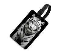 Etichette per bagagli con tigre bianca e nera, etichetta identificativa per la privacy, facile identificazione, sicura ed elegante, per uomini e donne, valigie, borse, zaini, stile nero
