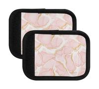 Etichette per bagagli con venature rosa, bianche e dorate, con impugnatura morbida, per valigie e borse della spesa, 15 x 10,9 cm, Vene in oro bianco rosa, Set of 4