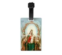 Etichette per bagagli con vergine Maria cattolica cristiana, copertura per la privacy, carta d'identità