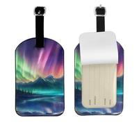 Etichette per bagagli da viaggio con stampa Dark Northern Lights, elegante, 10,9 x 7,9 cm, accessorio per valigie