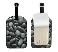 Etichette per bagagli da viaggio con stampa di molti ciottoli neri, elegante etichetta per bagagli 10,9 x 7,9 cm, accessorio per valigie
