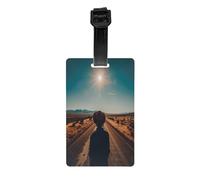 Etichette per bagagli da viaggio per valigie, etichette per borse, design a stampa completa, facili da identificare, perfette per valigie. Il sole cocente è come il fuoco