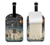 Etichette per bagagli da viaggio, stampa fisica, elegante, 10,9 x 7,9 cm, accessorio per valigie