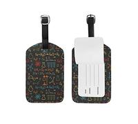 Etichette per bagagli Doodle School Education Etichetta per bagaglio da viaggio in pelle 1 pezzo