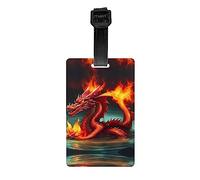 Etichette per bagagli Dragon King in Fire per borse da golf, borse da palestra, valigie, ecc.