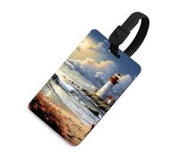 Etichette per bagagli, etichette per la protezione della privacy, etichette per bagagli Sea Lighthouse Sandbeach, carta d'identità per valigie da viaggio, articoli es iali