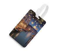 Etichette per bagagli, etichette per la protezione della privacy, etichette per bagagli, splendida Venezia di notte, carta d'identità per valigie da viaggio, elementi es iali
