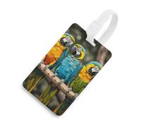 Etichette per bagagli, etichette per la protezione della privacy, etichette per bagagli, tre pappagalli, carta d'identità per valigie da viaggio, es iali