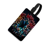 Etichette per bagagli, etichette per la protezione della privacy, molte matite colorate, carta d'identità per valigie da viaggio, articoli es iali