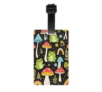 Etichette per bagagli Frog Mushroom Garden con protezione della privacy per uomini e donne, per viaggi in aeroporto e in crociera
