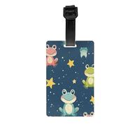Etichette per bagagli Frog Stars Night con protezione della privacy per uomini e donne, per viaggi in aeroporto e in crociera