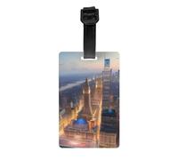 Etichette per bagagli impermeabili con stampa notturna con immagine di città navi da crociera essenziali da viaggio zaino valigie etichette