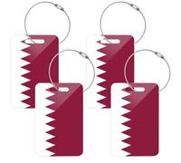 Etichette per bagagli in acrilico da viaggio per compagnie aeree, etichette per bagagli da viaggio, 2 pezzi, etichetta per bagagli Mediumx4, bandiera nazionale del Qatar