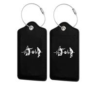 Etichette per bagagli in pelle con bandiera americana e cane Siberian Husky, con copertura per la privacy, carta d'identità per uomini e donne, da viaggio