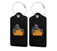 Etichette per bagagli in pelle con bandiera Bigfoot Hold The C Nation, etichette per valigie resistenti, etichette per borse impermeabili per identificatori di bagagli da viaggio, graziosi accessori d