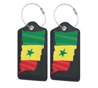 Etichette per bagagli in pelle con bandiera del Senegal, etichette resistenti per valigie, etichette impermeabili per bagagli da viaggio, simpatici accessori da viaggio