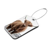 Etichette per bagagli in pelle con bestiame, 2 etichette per bagagli in pelle, etichette per bagagli per valigie, etichette per bagagli da viaggio con carta d'identità, proteggere la privacy prevenire