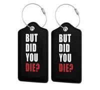 Etichette per bagagli in pelle "Ma sei morto" con copertura per la privacy, carta d'identità per uomini e donne in viaggio