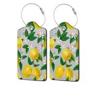 Etichette per bagagli in pelle per valigie, effetto pittura a olio di limone, etichette identificative per valigie, etichette identificative per nome, borsa da viaggio per accessori per bagagli con