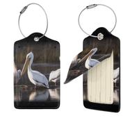 Etichette per bagagli in pelle PU per valigie, etichette per bagagli Three cans, etichette per borse da viaggio, etichetta identificativa con copertura per la privacy e passanti in acciaio, etiche