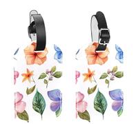 Etichette per bagagli in pelle, set di 2 etichette per valigie, etichette identificative per borse in pelle con copertura per la privacy floreale e fiori, etichette identificative per bagagli, artico